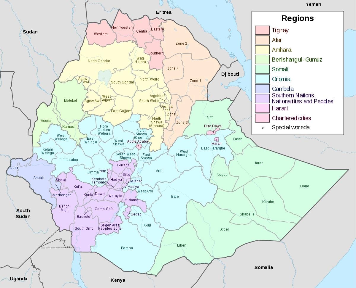 hawassa เอธิโอเปียนแผนที่