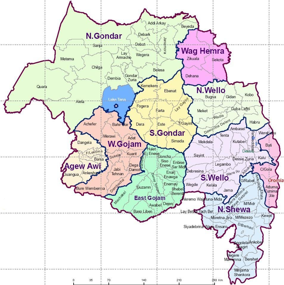 เอธิโอเปีย gondar แผนที่