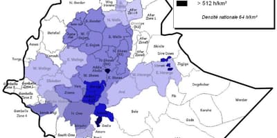 เอธิโอเปียประชากรความหนาแน่นแผนที่
