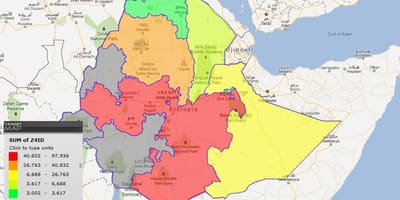 เอธิโอเปีย zimbabwe. kgm แผนที่