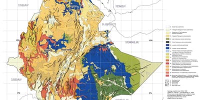 แผนที่ของ geological นแผนที่ของเอธิโอเปีย