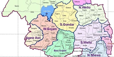 เอธิโอเปีย gondar แผนที่
