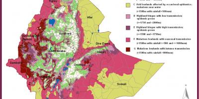 แผนที่ของเอธิโอเปีย..ก็เป็นไข้มาลาเรียอย่างห